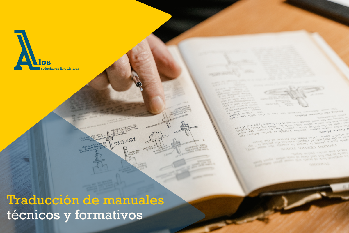 Persona señalando un manual técnico con diagramas mecánicos.