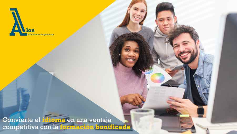 Profesionales en formación de idiomas en el entorno laboral como parte de un curso bonificado por FUNDAE