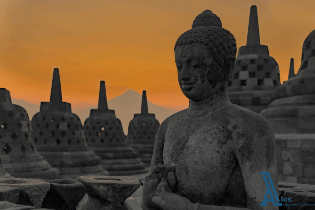 Estatua de Buda en Indonesia, símbolo de espiritualidad y patrimonio cultural del país