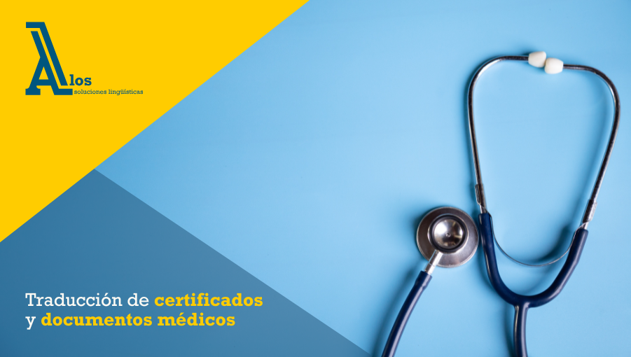 Estetoscopio sobre documentos médicos listos para ser traducidos.