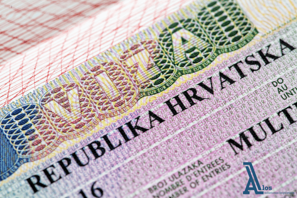 Ejemplo de visa Schengen emitida por Croacia para estancias cortas en 2025