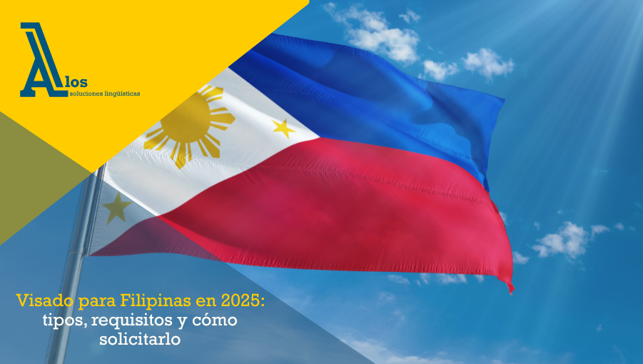 Bandera de Filipinas ondeando al viento bajo un cielo despejado, símbolo nacional del país
